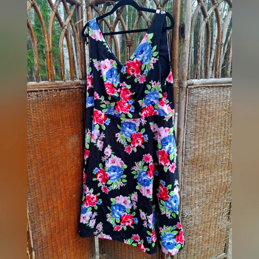 Floral Black Dress